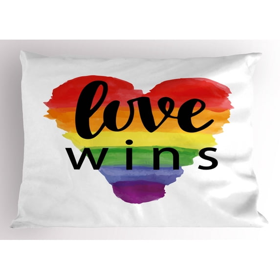 Ambesonne Inspirational Pillow Sham, Gay Parade Slogan, 26" X 20", Multicolor
