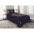 thumbnail image 1 of Ambesonne Inspirational Quilted Bedspread Set 2 Pcs, Night Sky Words, Twin Size, Dark Purple Beige, 1 of 3
