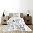 thumbnail image 1 of Ambesonne Inspirational Quilted Bedspread Set 2 Pcs, Optimist Message, Twin Size, Black and White, 1 of 6