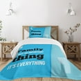 thumbnail image 1 of Ambesonne Inspirational Quilted Bedspread Set 2 Pcs, Parents Love Text, Twin Size, Turquoise Blue Black, 1 of 5