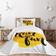 thumbnail image 1 of Ambesonne Inspirational Quilted Bedspread Set 2 Pcs, Run for Run Words, Twin Size, Black White Yellow, 1 of 5