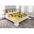 thumbnail image 1 of Ambesonne Inspirational Quilted Bedspread Set 3 Pcs, Motivating Words, King Size, Yellow Black, 1 of 3