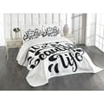 thumbnail image 1 of Ambesonne Inspirational Quilted Bedspread Set 3 Pcs, Positive Life, King Size, Black and White, 1 of 5