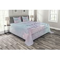 thumbnail image 1 of Ambesonne Inspirational Quilted Bedspread Set 3 Pcs, Positive Vibe Word, King Size, Pale Blue Gray Pink, 1 of 5
