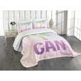thumbnail image 1 of Ambesonne Inspirational Quilted Bedspread Set 3 Pcs, Yes I Can Words, King Size, Multicolor, 1 of 5
