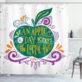 thumbnail image 1 of Ambesonne Inspirational Shower Curtain, Apple Fruit Phrase, 69"Wx84"L, Purple and Green, 1 of 5