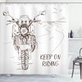 thumbnail image 1 of Ambesonne Inspirational Shower Curtain, Keep on Riding, 69"Wx84"L, Brown White, 1 of 5