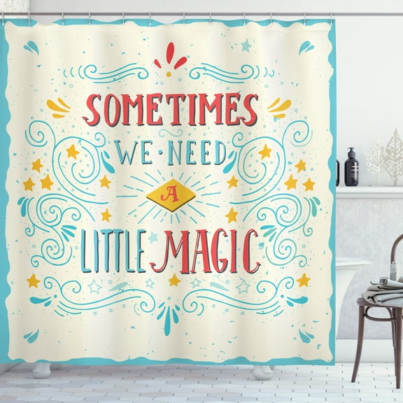 Ambesonne Inspirational Shower Curtain, Magic Words Art, 69"Wx84"L, Multicolor