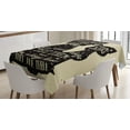 thumbnail image 1 of Ambesonne Inspirational Tablecloth Rectangular Table Cover, Cat Dog Friends, 52"x70", Black Tan, 1 of 4