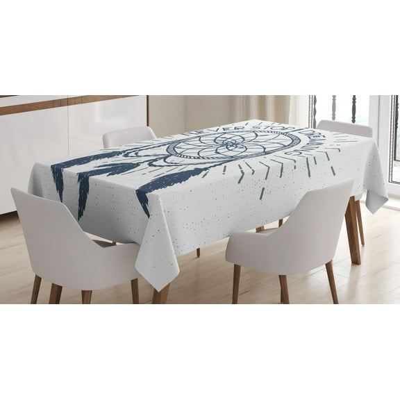 Ambesonne Inspirational Tablecloth Rectangular Table Cover, Dream Theme Wording, 60"x90", White Blue