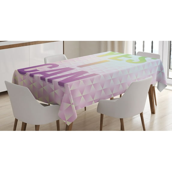 Ambesonne Inspirational Tablecloth Rectangular Table Cover, Yes I Can Words, 60"x84", Multicolor