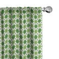 thumbnail image 1 of Ambesonne Irish Window Curtains, Classical Argyle Pattern, Each 28" W x 95" L, Green Pale Green White, 1 of 4