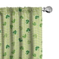 thumbnail image 1 of Ambesonne Irish Curtains, Checkered Retro Shamrocks, Pair of 28"x63", Multicolor, 1 of 5