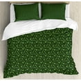 thumbnail image 1 of Ambesonne Irish Duvet Cover Set, Intricate Clover Twigs, 2-Calking, Black Lime Green, 1 of 7