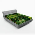thumbnail image 1 of Ambesonne Irish Fitted Sheet, Patchwork Celtic Clovers, Full Size, Multicolor, 1 of 3