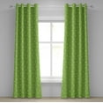 thumbnail image 1 of Ambesonne Irish Grommet Curtain, Trifolium Wavy Lines, 50" x 96", Lime Green White, 1 of 6