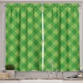 thumbnail image 1 of Ambesonne Irish Kitchen Curtains, Retro Green Checkered, 55"x39", Green Lime Green, 1 of 3