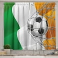 thumbnail image 1 of Ambesonne Irish Kitchen Curtains, Soccer Ball in Net Goal, 55"x39", Multicolor, 1 of 2