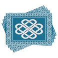 thumbnail image 1 of Ambesonne Irish Place Mats Set of 4, Celtic Love Knot, Standard Size, Dark Aqua White, 1 of 6