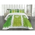 thumbnail image 1 of Ambesonne Irish Quilted Bedspread Set 3 Pcs, Antique Historic Green, King Size, Multicolor, 1 of 5