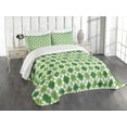 thumbnail image 1 of Ambesonne Irish Quilted Bedspread Set 3 Pcs, Classical Argyle Pattern, Queen Size, Green Pale Green White, 1 of 5