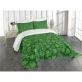 thumbnail image 1 of Ambesonne Irish Quilted Bedspread Set 3 Pcs, Kiss Me I'm Irish Humor, King Size, Lime Green Green, 1 of 5