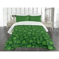 thumbnail image 1 of Ambesonne Irish Quilted Bedspread Set 3 Pcs, Kiss Me I'm Irish Humor, Queen Size, Lime Green Green, 1 of 5