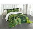 thumbnail image 1 of Ambesonne Irish Quilted Bedspread Set 3 Pcs, Patchwork Celtic Clovers, King Size, Multicolor, 1 of 5