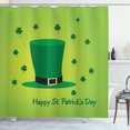 thumbnail image 1 of Ambesonne Irish Shower Curtain, Classic Leprechaun Hat Clover, 69"Wx84"L, Lime Green Forest Green, 1 of 4