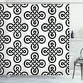 thumbnail image 1 of Ambesonne Irish Shower Curtain, Old-Fashion Knot Motifs, 69"Wx84"L, Black White, 1 of 5