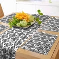 thumbnail image 1 of Ambesonne Irish Table Runner & Placemats, Old-Fashion Knot Motifs, Placemat 4 pcs + Runner 14"x72", Black White, 1 of 2