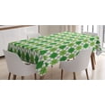 thumbnail image 1 of Ambesonne Irish Tablecloth Rectangular Table Cover, Classical Argyle Pattern, 60"x90", Green Pale Green White, 1 of 3