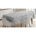 thumbnail image 1 of Ambesonne Irish Tablecloth Rectangular Table Cover, Royal Floral Curves Tile, 60"x84", Grey and White, 1 of 4