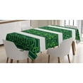 thumbnail image 1 of Ambesonne Irish Tablecloth Rectangular Table Cover, Shamrock Borders Art, 60"x90", Forest Green White, 1 of 4