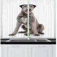 thumbnail image 1 of Ambesonne Irish Wolfhound Kitchen Curtains, Animal Pet Print, 55"x45", White and Warm Taupe, 1 of 1