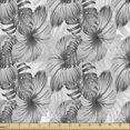 thumbnail image 1 of Ambesonne Island Fabric by the Yard Upholstery, Greyscale Jungle Foliage, 10 Yards, Grey, 1 of 5