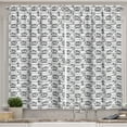 thumbnail image 1 of Ambesonne Island Kitchen Curtains, Greyscale Coastal Palms Art, 55"x45", Pale Grey and Black, 1 of 3
