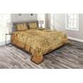 thumbnail image 1 of Ambesonne Island Quilted Coverlet 3 Pcs, Old Paper Treasure Map, Queen Size, Beige Brown, 1 of 2