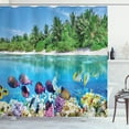 thumbnail image 1 of Ambesonne Island Shower Curtain, Aquatic World Maldives, 69"Wx75"L, Multicolor, 1 of 5