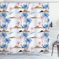 thumbnail image 1 of Ambesonne Island Shower Curtain, Tropical Coast Palms Island, 69"Wx84"L, Camel Blue and Blush, 1 of 4