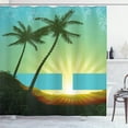 thumbnail image 1 of Ambesonne Island Shower Curtain, Tropical Sunrise, 69"Wx84"L, Seafoam Lime Green, 1 of 5