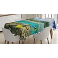 thumbnail image 1 of Ambesonne Island Tablecloth Rectangular Table Cover, French Polynesia Lagoon, 52"x70", Multicolor, 1 of 4
