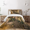 thumbnail image 1 of Ambesonne Italian Quilted Bedspread Set 2 Pcs, Old Cafe in Rome City, Twin Size, Pale Yellow Green Orange, 1 of 5