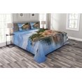 thumbnail image 1 of Ambesonne Italian Quilted Bedspread Set 3 Pcs, Yacht Boat Idyllic Town, King Size, Multicolor, 1 of 3