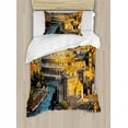 thumbnail image 1 of Ambesonne Italy Duvet Cover Set, Colosseum View in Rome, Twin, Marigold Ivory Pale Blue, 1 of 3