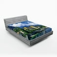 thumbnail image 1 of Ambesonne Italy Fitted Sheet, Landscape of Lake Como, Full Size, Blue and Green, 1 of 3