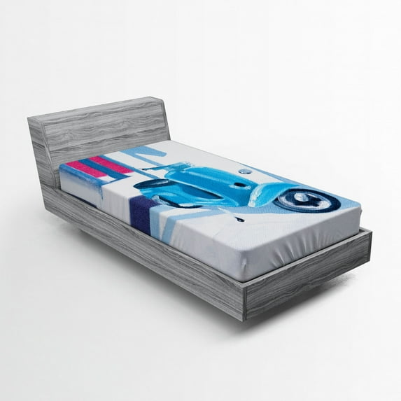 Ambesonne Italy Fitted Sheet, Old Town Country Life, Twin XL Size, Blue Grey