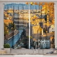 thumbnail image 1 of Ambesonne Italy Kitchen Curtains, Colosseum View in Rome, 55"x45", Marigold Ivory Pale Blue, 1 of 3