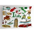 thumbnail image 1 of Ambesonne Italy Pillow Sham, Fun Colorful Sketch Style, 26" X 20", Multicolor, 1 of 2