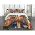 thumbnail image 1 of Ambesonne Italy Quilted Bedspread Set 3 Pcs, Venice Canal Cityscape, King Size, Multicolor, 1 of 5